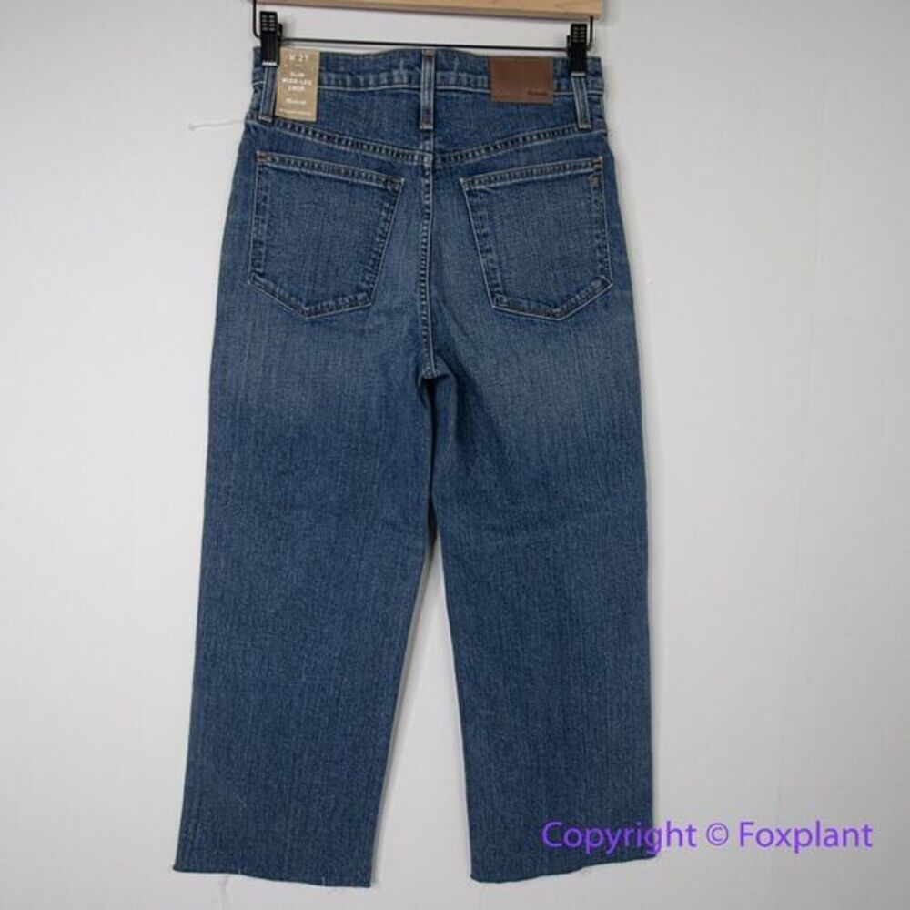 New! Madewelll Slim Wide-Leg Jeans in‎ Crownridge Wash: Raw-Hem Edition, size 27 - Picture 8 of 16